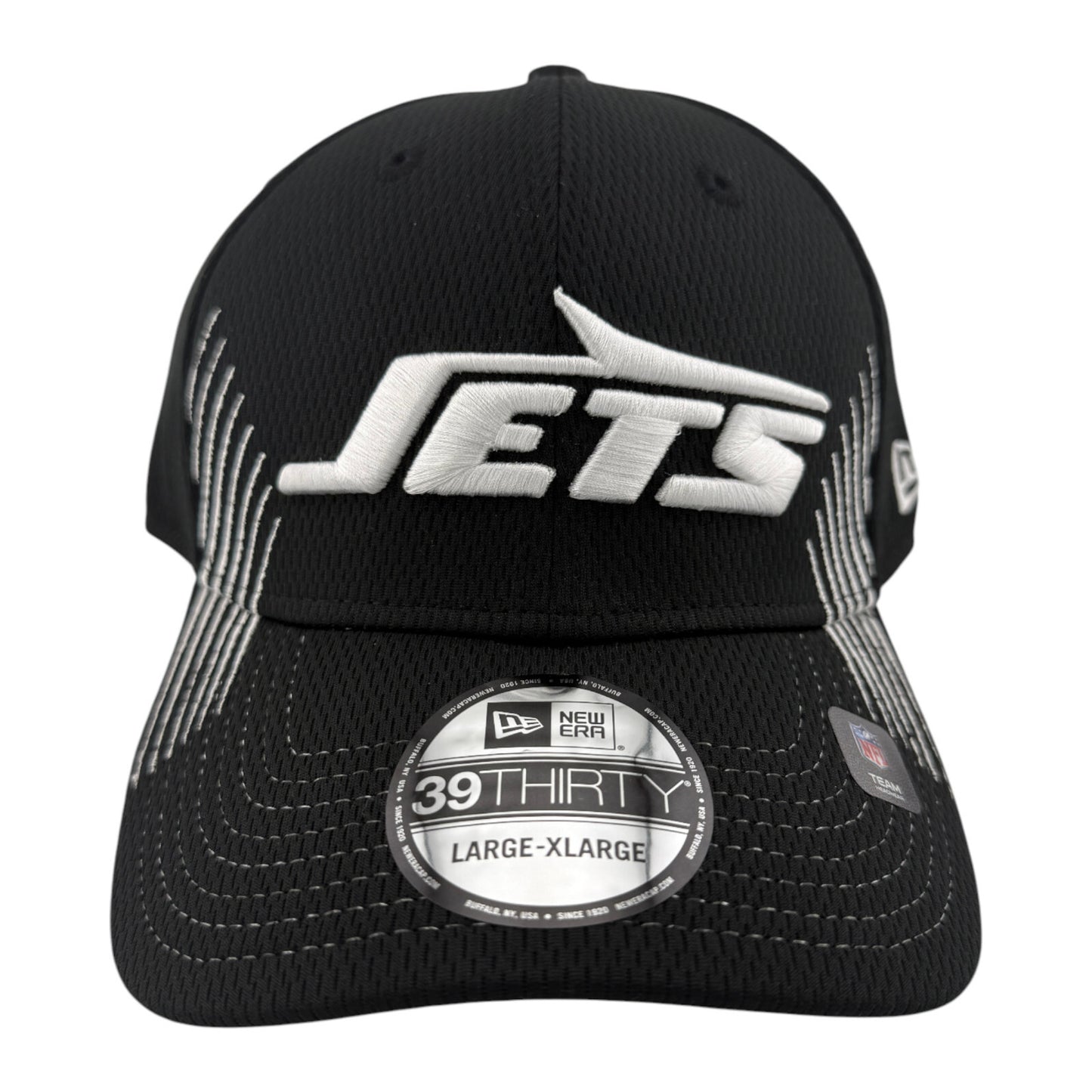 New Era New York Jets NFL Active Black/White Neo 39Thirty Flex Fit Hat Cap