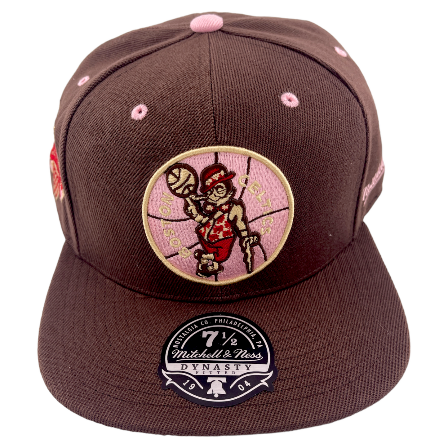 Mitchell & Ness Boston Celtics NBA HWC Brown Sugar Bacon Pink UV Fitted Hat Cap