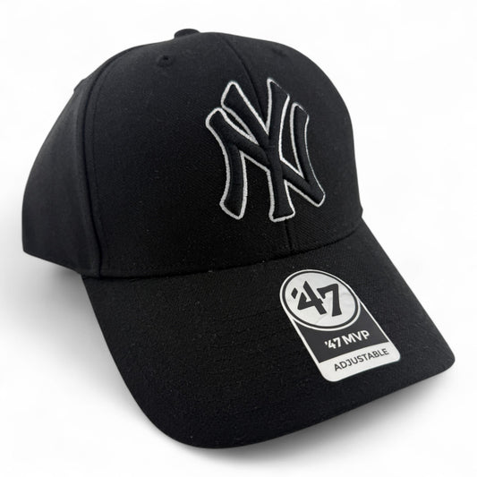 '47 Brand New York Yankees MLB White/Black Logo MVP Snapback Adjustable Hat Cap