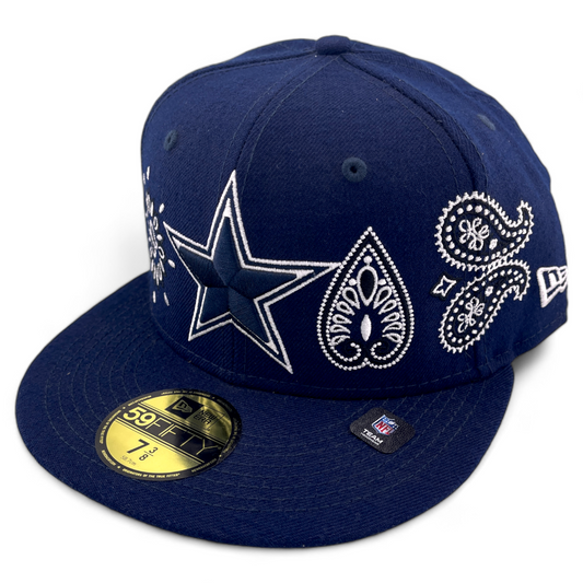 New Era Dallas Cowboys NFL QT Q2 Paisley Embroidery Patch 59FIFTY Fitted Hat Cap