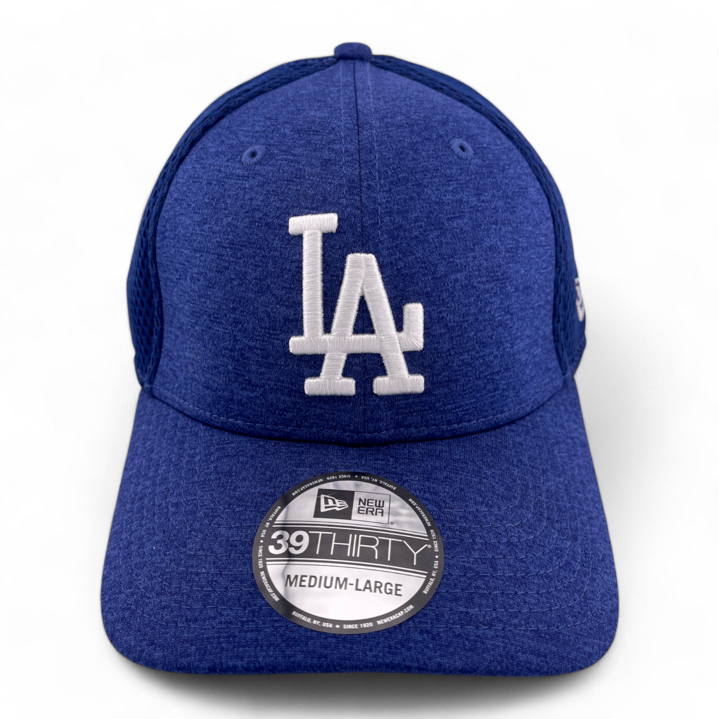 New Era Los Angeles Dodgers MLB Heather Blue Neo Mesh 39Thirty Flex Fit Hat Cap