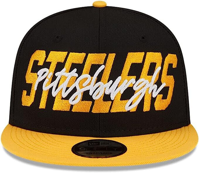 New Era Pittsburgh Steelers 2022 Draft Script Logo NFL 9FIFTY Snapback Hat Cap