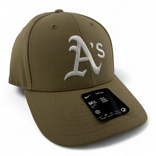 Nike Oakland Athletics A's MLB Khaki Tan Club Cap Structured Adjustable Hat