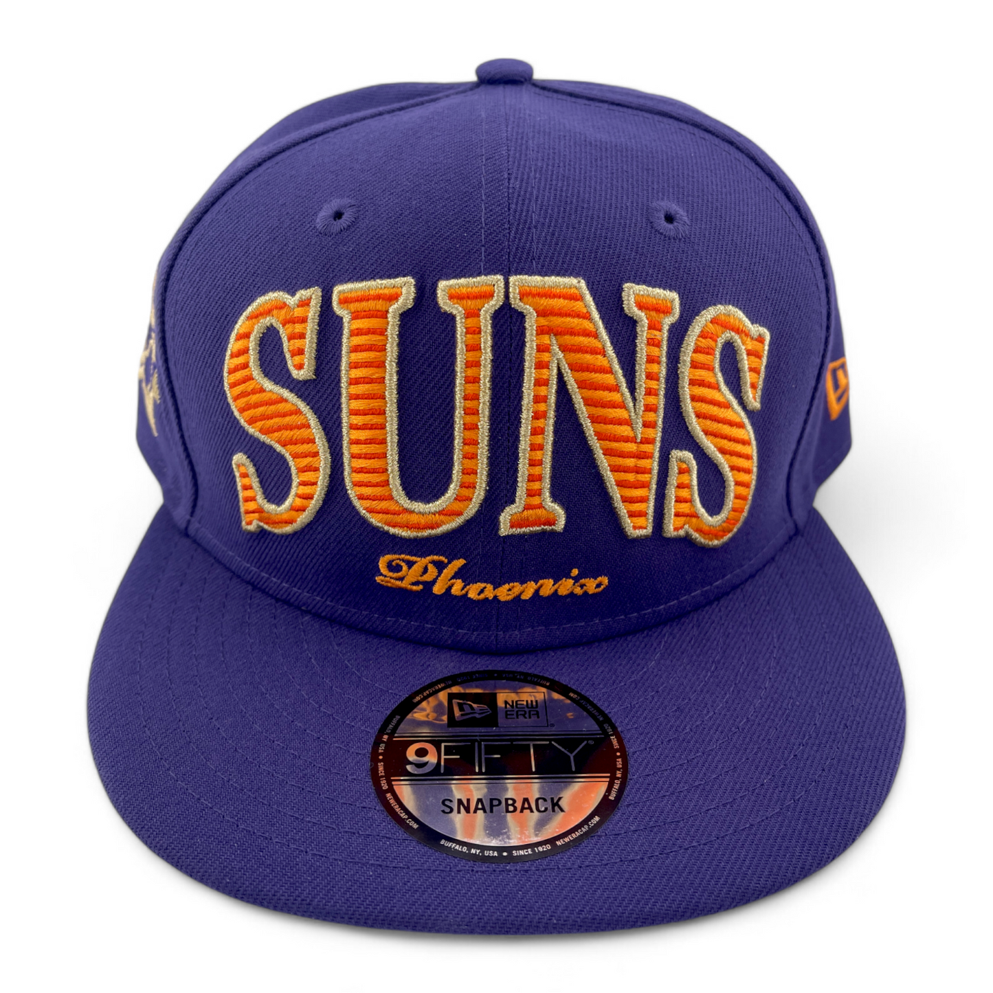 New Era Phoenix Suns NBA Golden Tall Text Purple/Orange 9Fifty Snapback Hat Cap