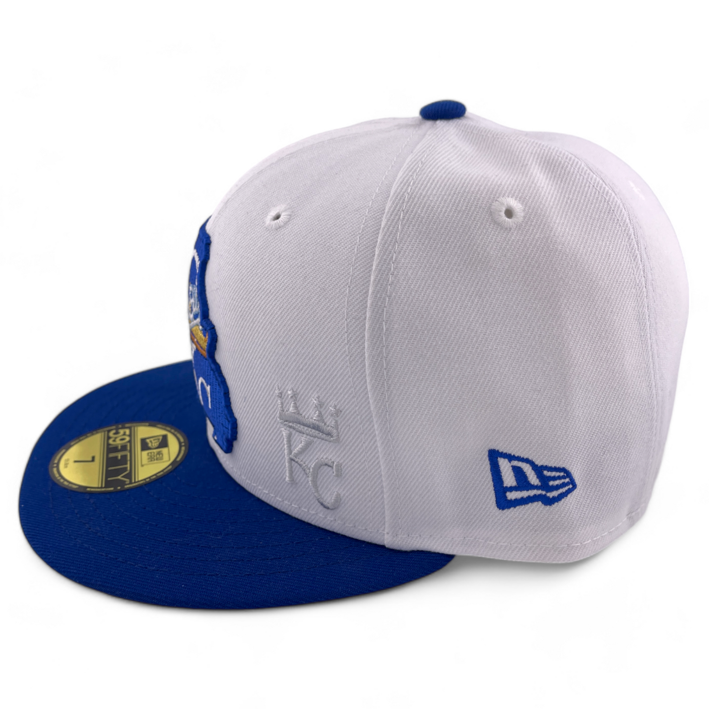 ~NEW DROP~ New Era Kansas City Royals MLB State Logo Pack White/Blue 59Fifty Fitted Hat Cap