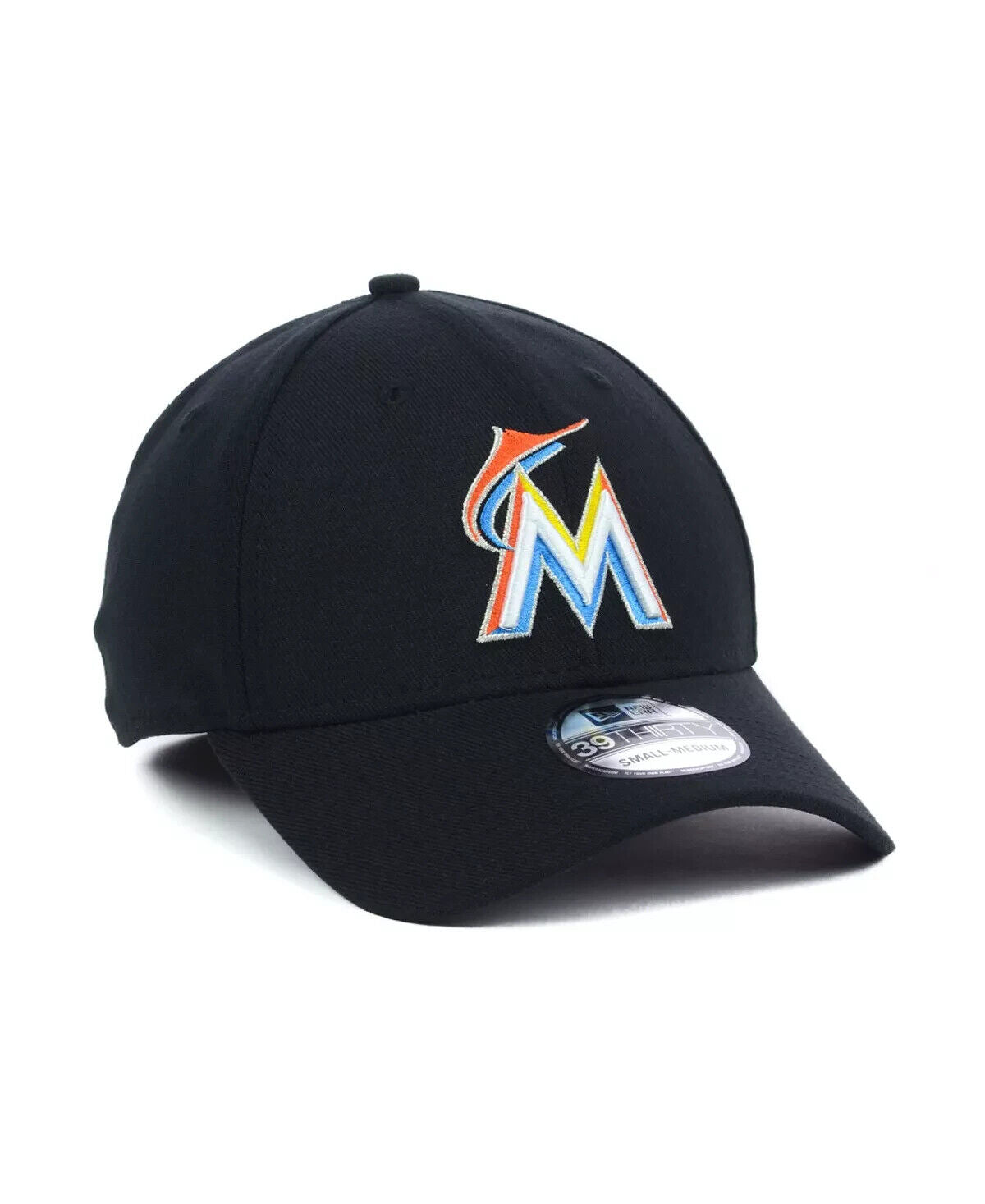 New Era Florida Miami Marlins MLB Team Classic 39Thirty Black Hat Cap