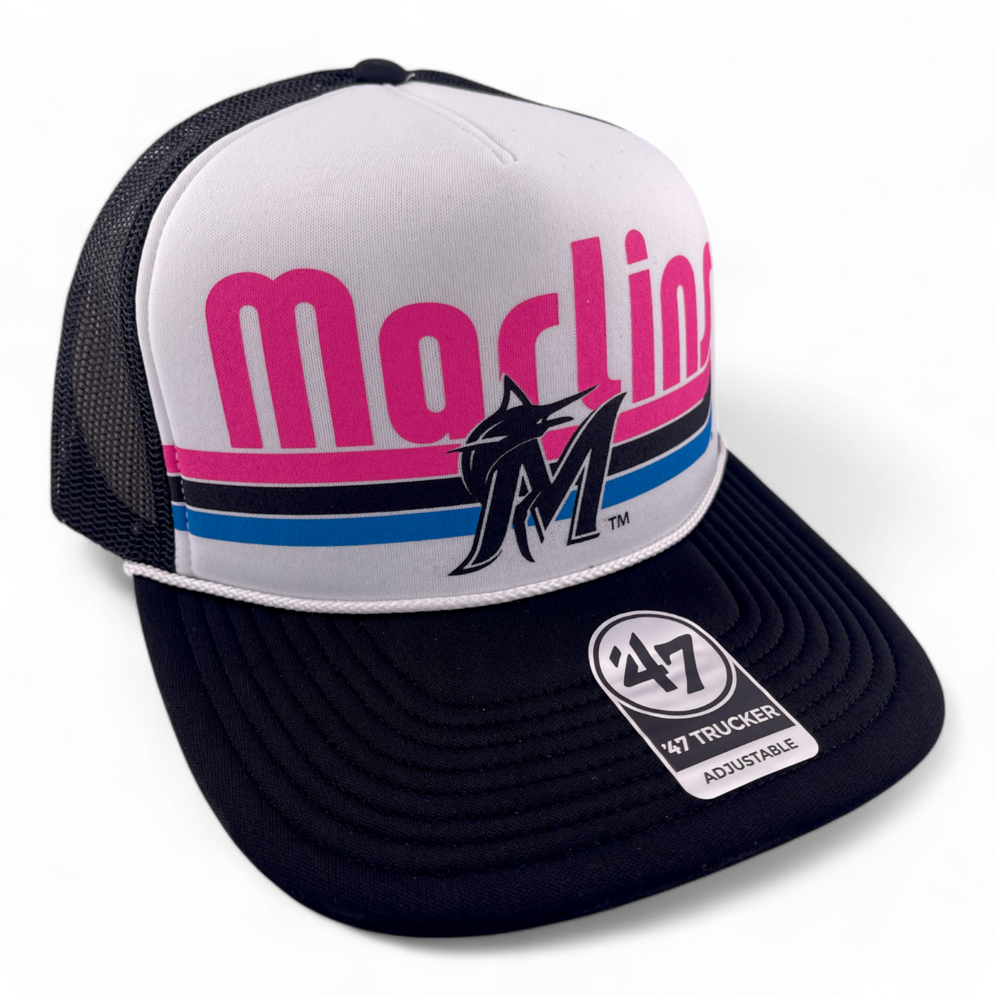 '47 Brand Florida Miami Marlins MLB Region Foam Trucker Snapback Mesh Back Hat