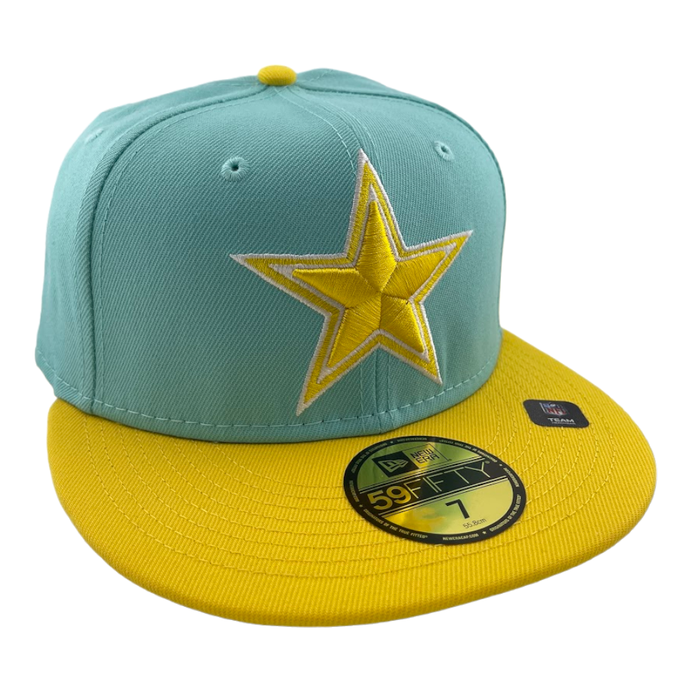 New Era Dallas Cowboys Color Pack Turquoise/Yellow UV & Logo 59FIFTY Fitted Hat Cap