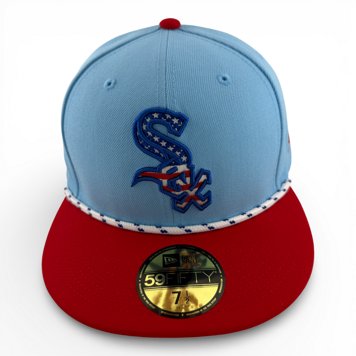 New Era Chicago White Sox MLB 2025 4th of July USA Flag Rope 59Fifty Fitted Hat
