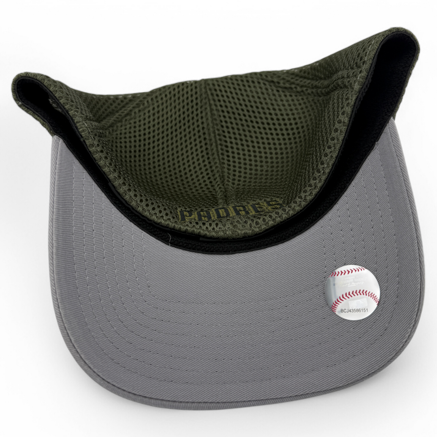 New Era San Diego Padres MLB Grey/Olive Green Neo Mesh 39Thirty Flex Fit Hat Cap