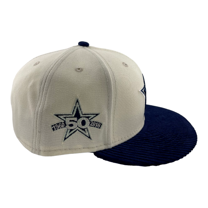 New Era Dallas Cowboys Custom Corduroy Brim Cream Side Patch 59FIFTY Fitted Hat Cap