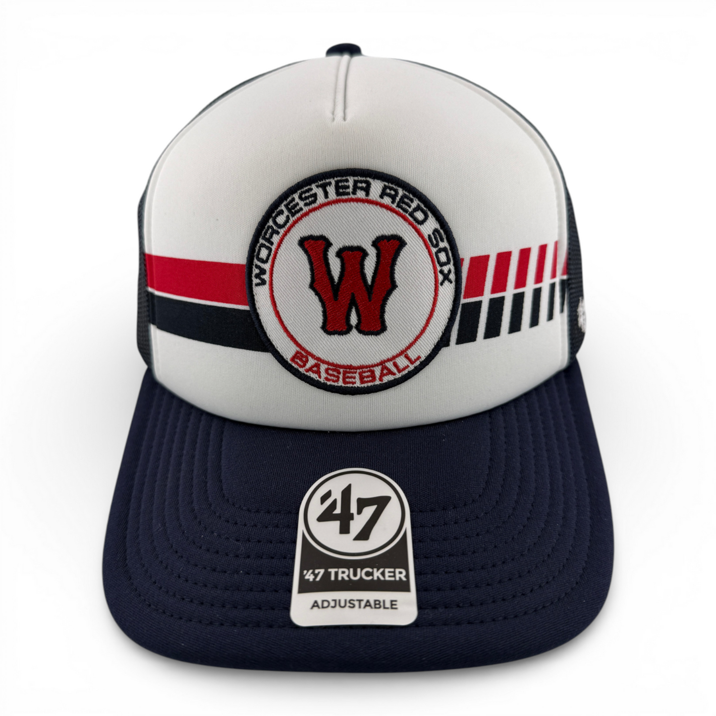 '47 Brand Worcester Red Sox WooSox Wax Pack Foam Trucker Snapback Adjustable Hat