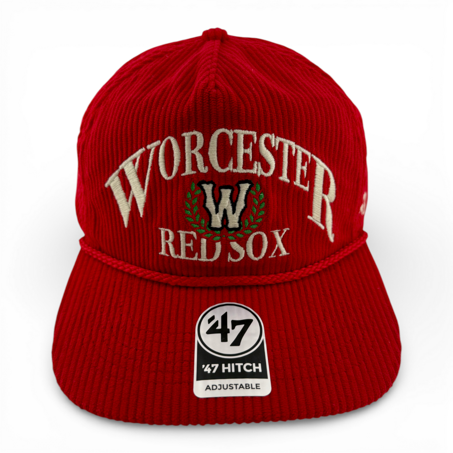 '47 Brand Worcester Red Sox Pitchout Corduroy Hitch Rope Snapback Adjustable Hat