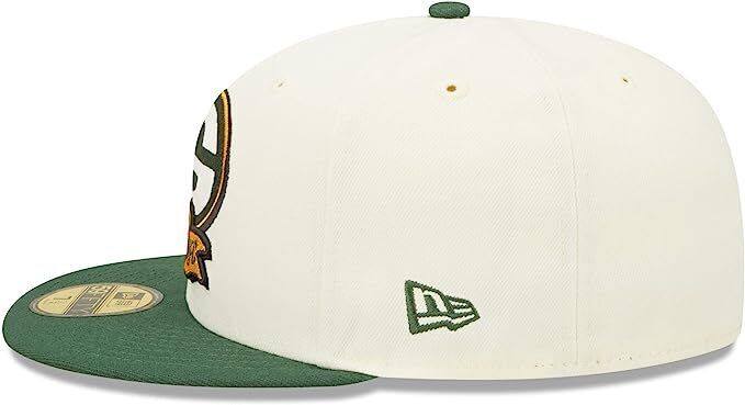 New Era Green Bay Packers 2022 Sideline NFL Cream 59FIFTY Fitted Hat Cap