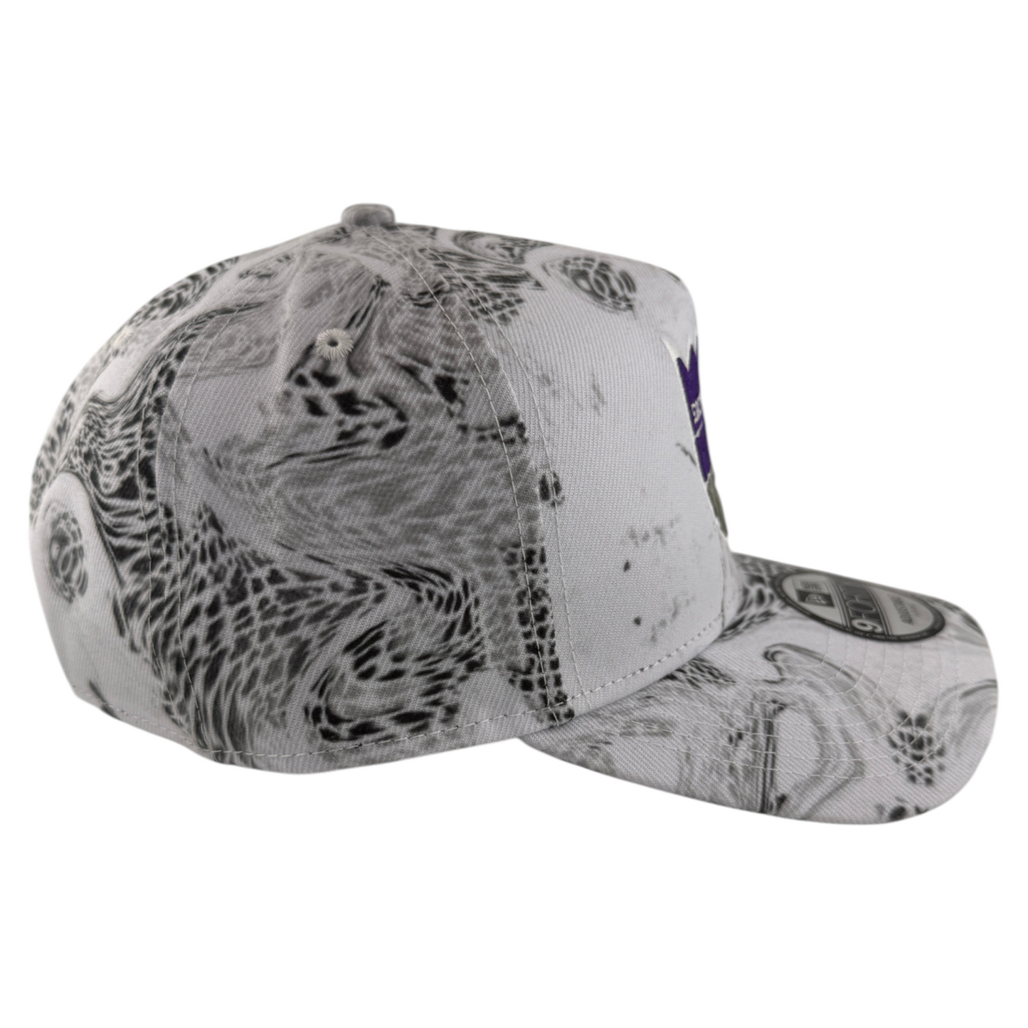 New Era Sacramento Kings NAB White Snake A-Frame 9Forty Snapback Adjustable Hat