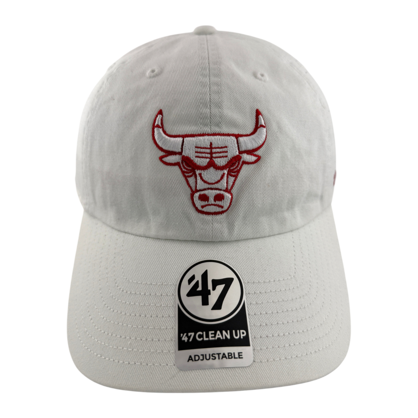 '47 Brand Chicago Bulls NBA White Noise Clean Up Strapback Adjustable Dad Hat