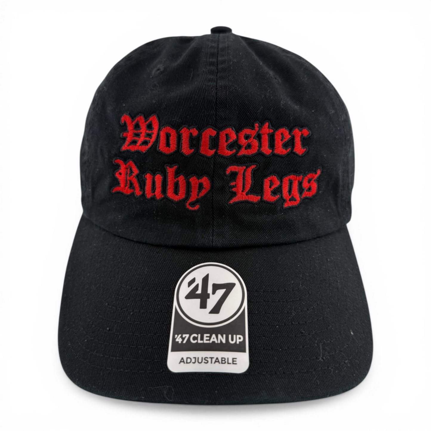 '47 Brand Worcester Red Sox WooSox Ruby Legs MiLB Clean Up Adjustable Dad Hat