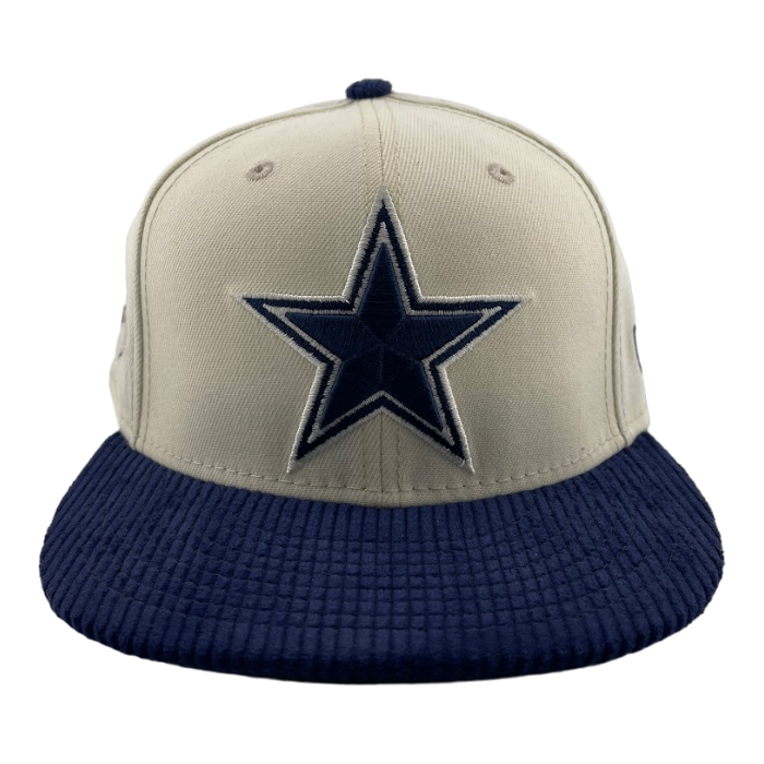 New Era Dallas Cowboys Custom Corduroy Brim Cream Side Patch 59FIFTY Fitted Hat Cap