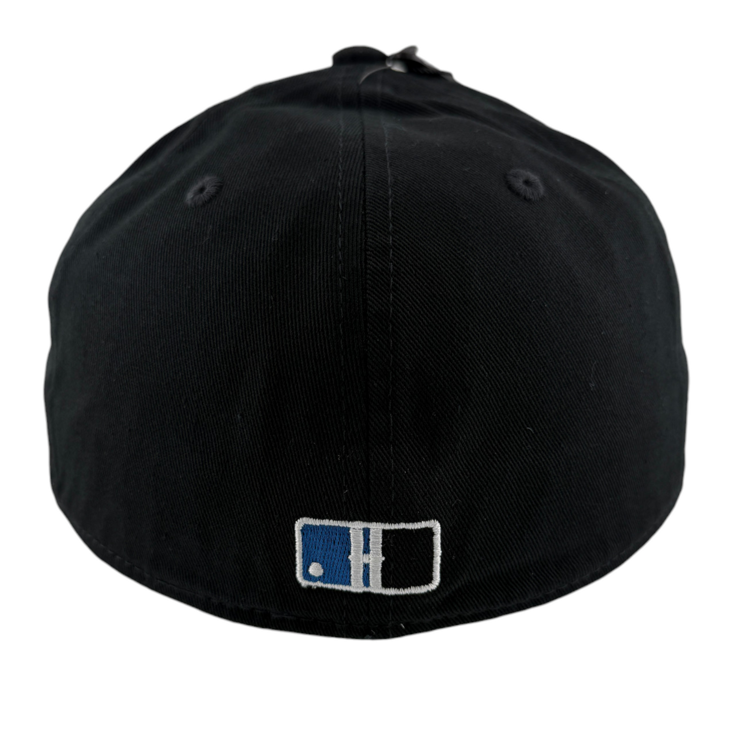 Hoodrich OG Stadium V2 Logo UV Full Patches Black/Blue Fitted Flatbill Hat Cap