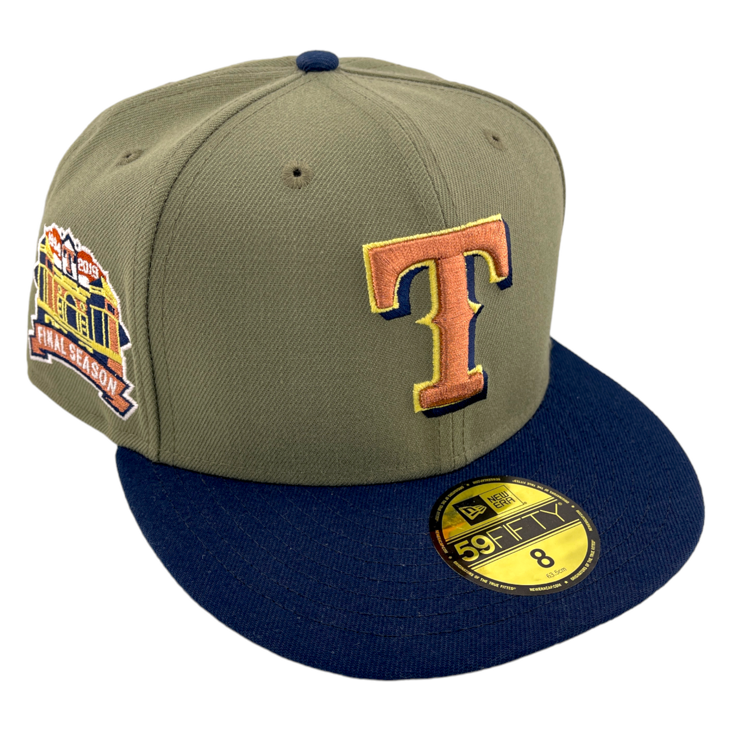 New Era Texas Rangers Final Season Patch Olive/Metallic Copper UV 59FIFTY Hat Cap