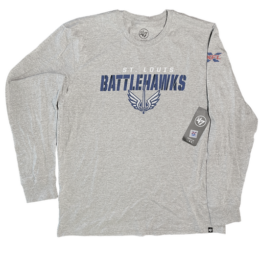 '47 Brand UFL XFL St. Louis Battlehawks Football Grey Long Sleeve Shirt Men's