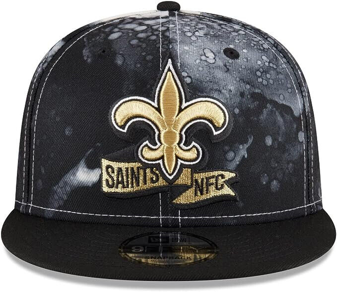 New Era New Orleans Saints 2022 Sideline NFL Ink Dye Black 9FIFTY Snapback Hat Cap