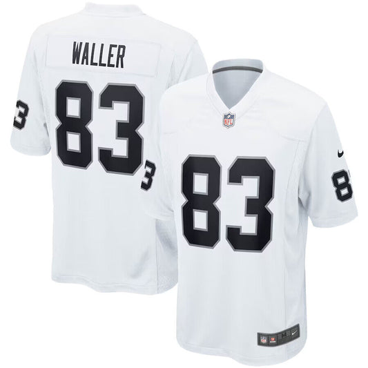 Nike Las Vegas Raiders Darren Waller #83 White Black Number Game Day Jersey Mens