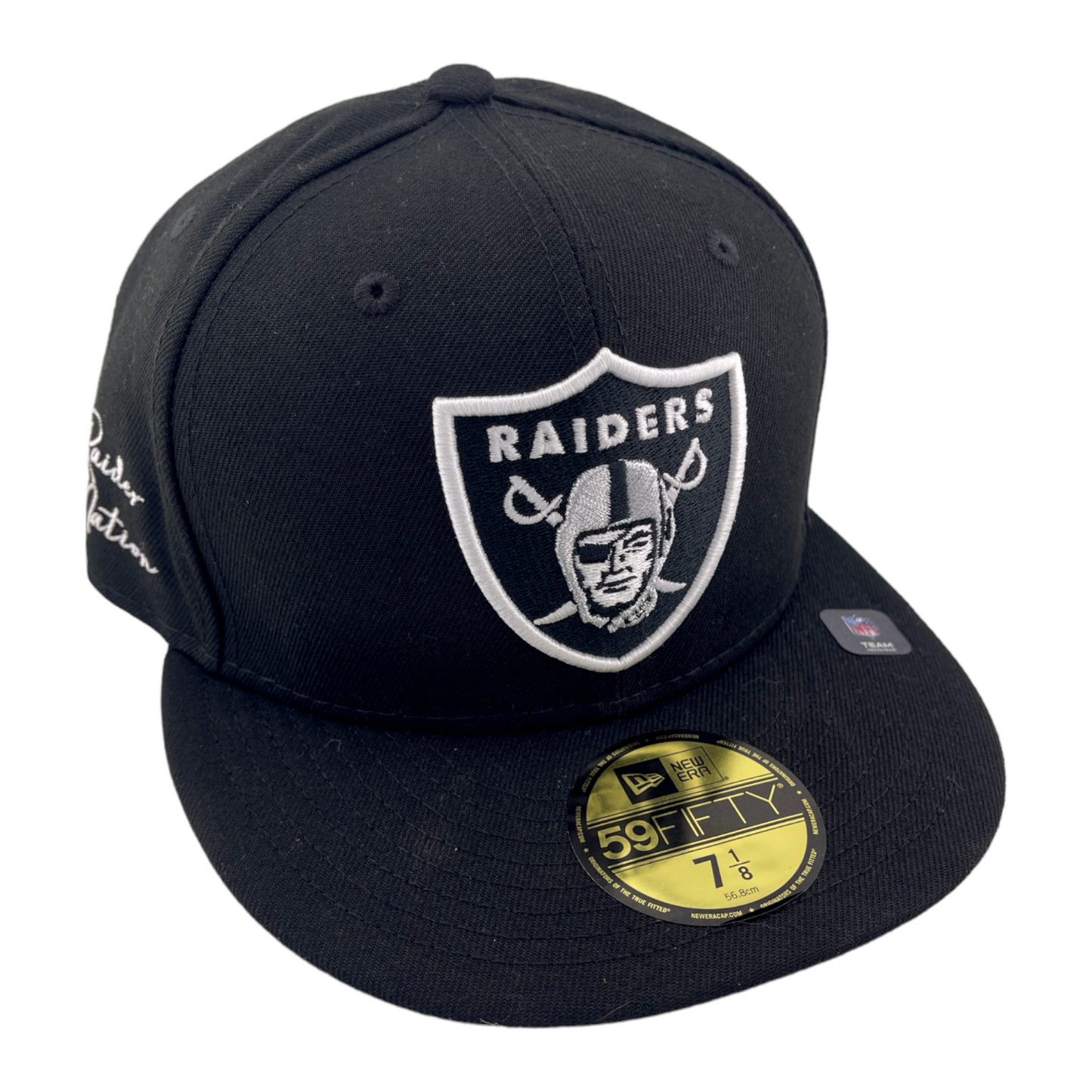 New Era Las Vegas Raiders Raider Nation Black/Grey UV Logo SW 59Fifty Fitted Hat Cap