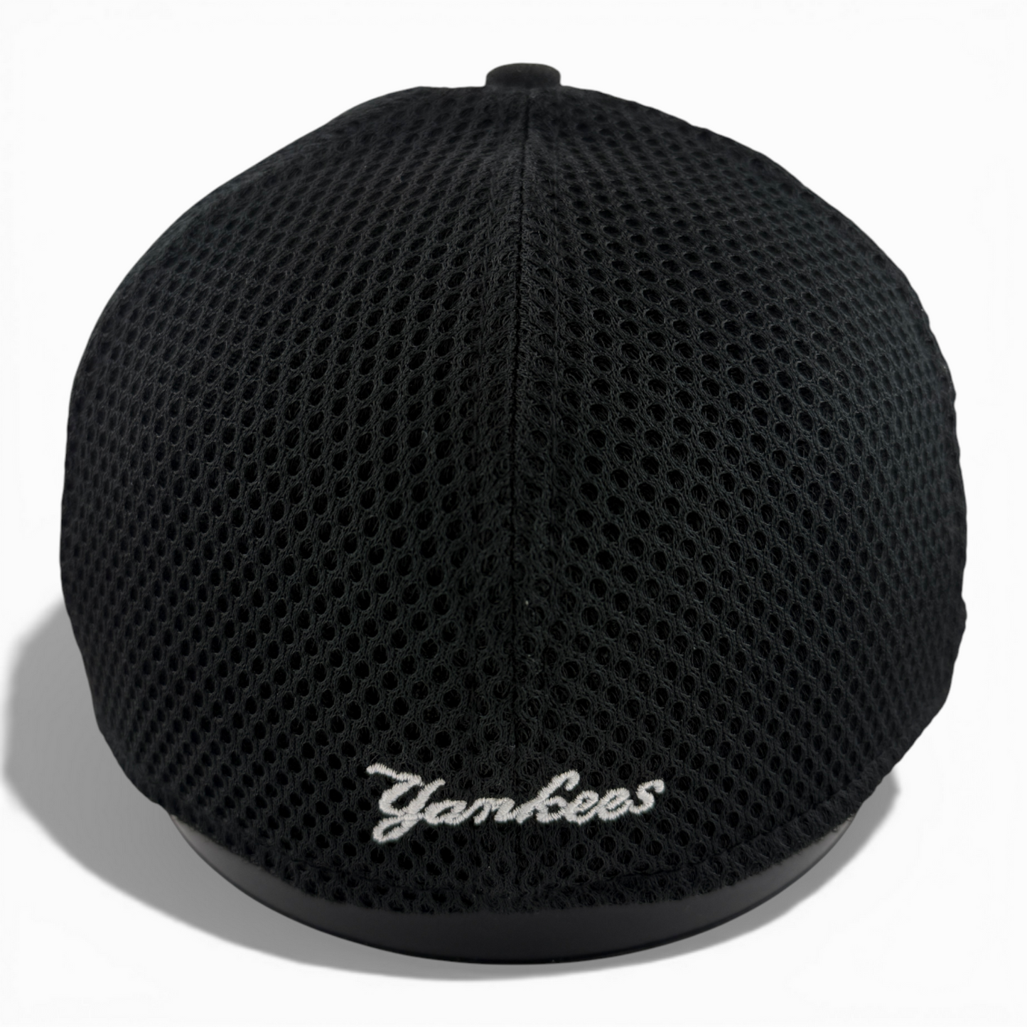 New Era New York Yankees MLB Black White Logo Neo Mesh 39Thirty Flex Fit Hat Cap
