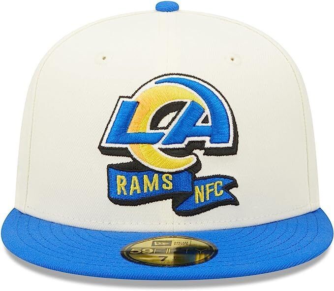 New Era Los Angeles Rams 2022 Sideline NFL Cream 59FIFTY Fitted Hat Cap