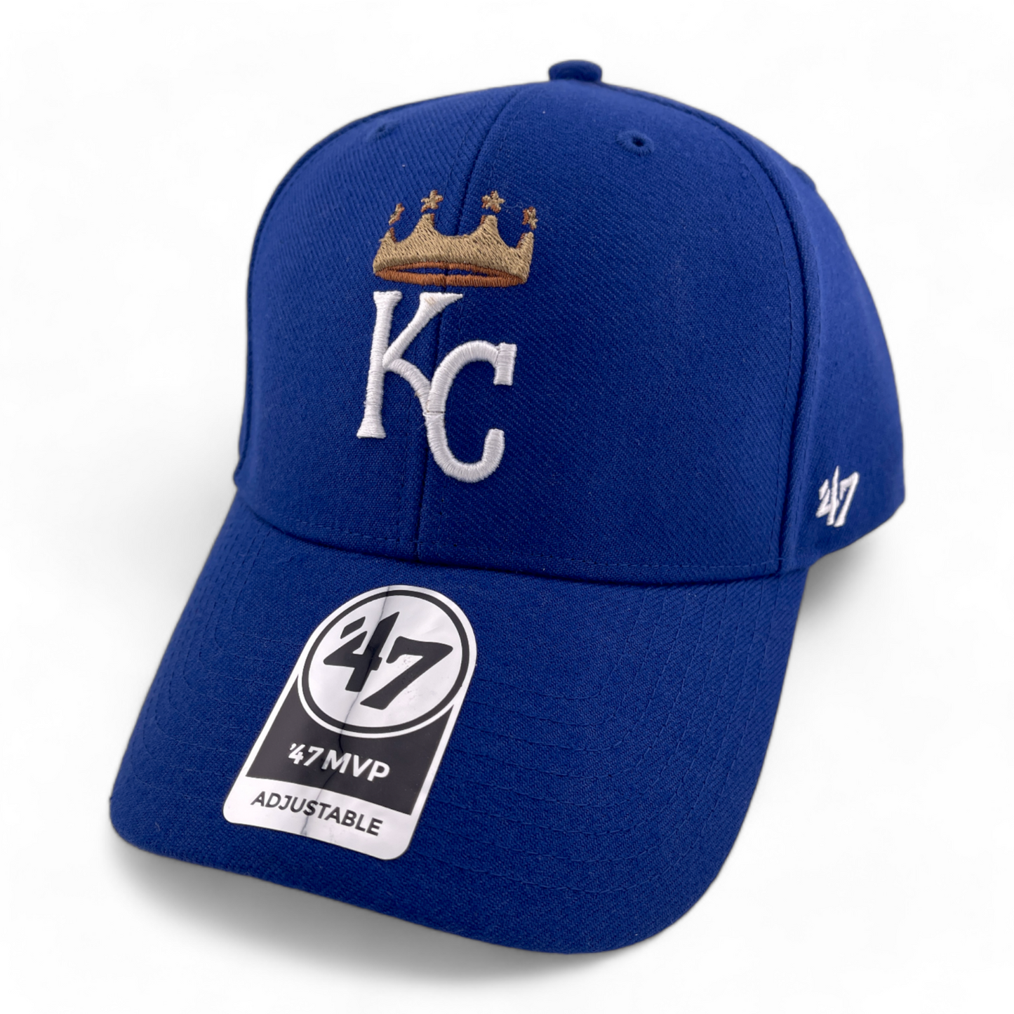 '47 Brand Kansas City Royals MLB Blue KC Crown Logo MVP Adjustable Hat Cap