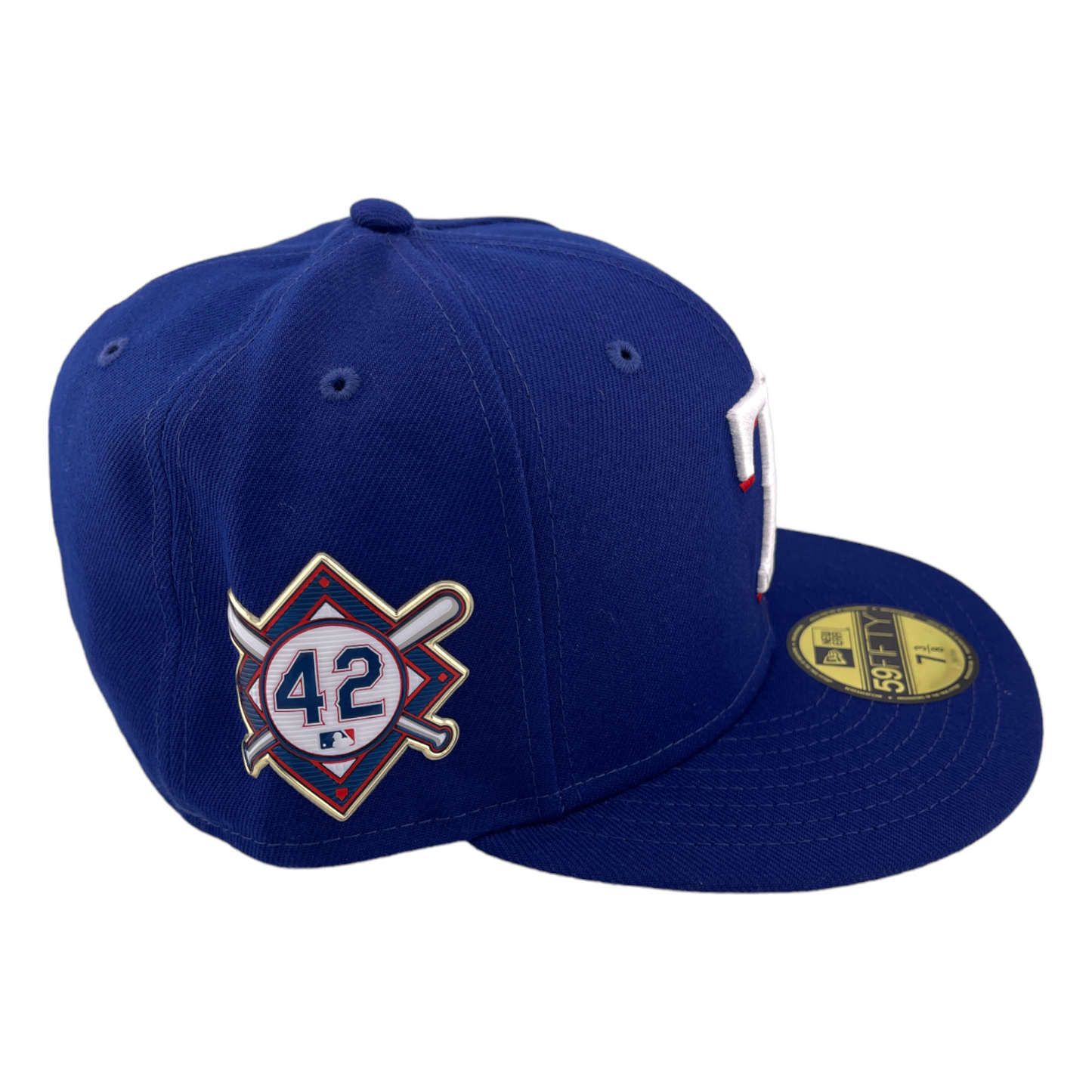 New Era Texas Rangers #42 Jackie Robinson Day Blue/Black UV 59FIFTY Fitted Hat Cap