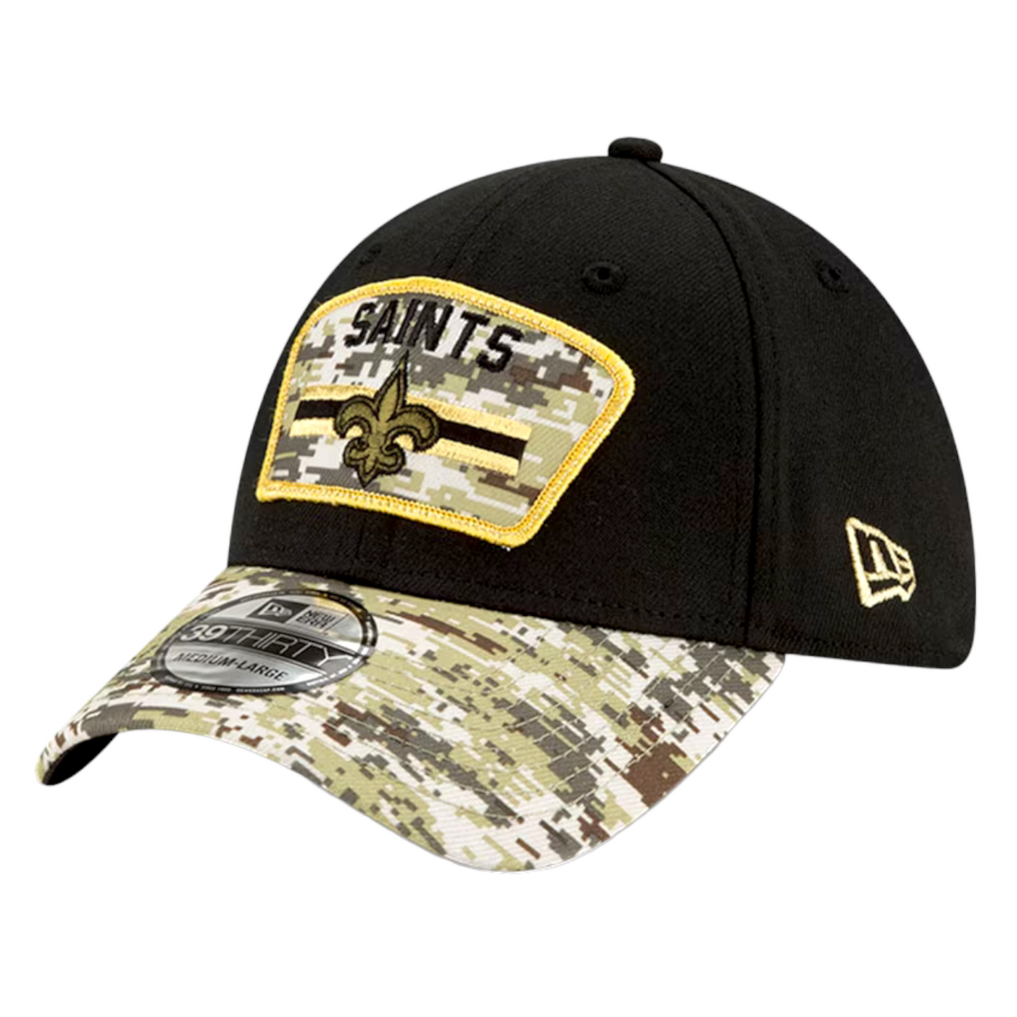 New Era New Orleans Saints 2021 Salute to Service Camo NFL 39Thirty Flex Fit Hat Cap