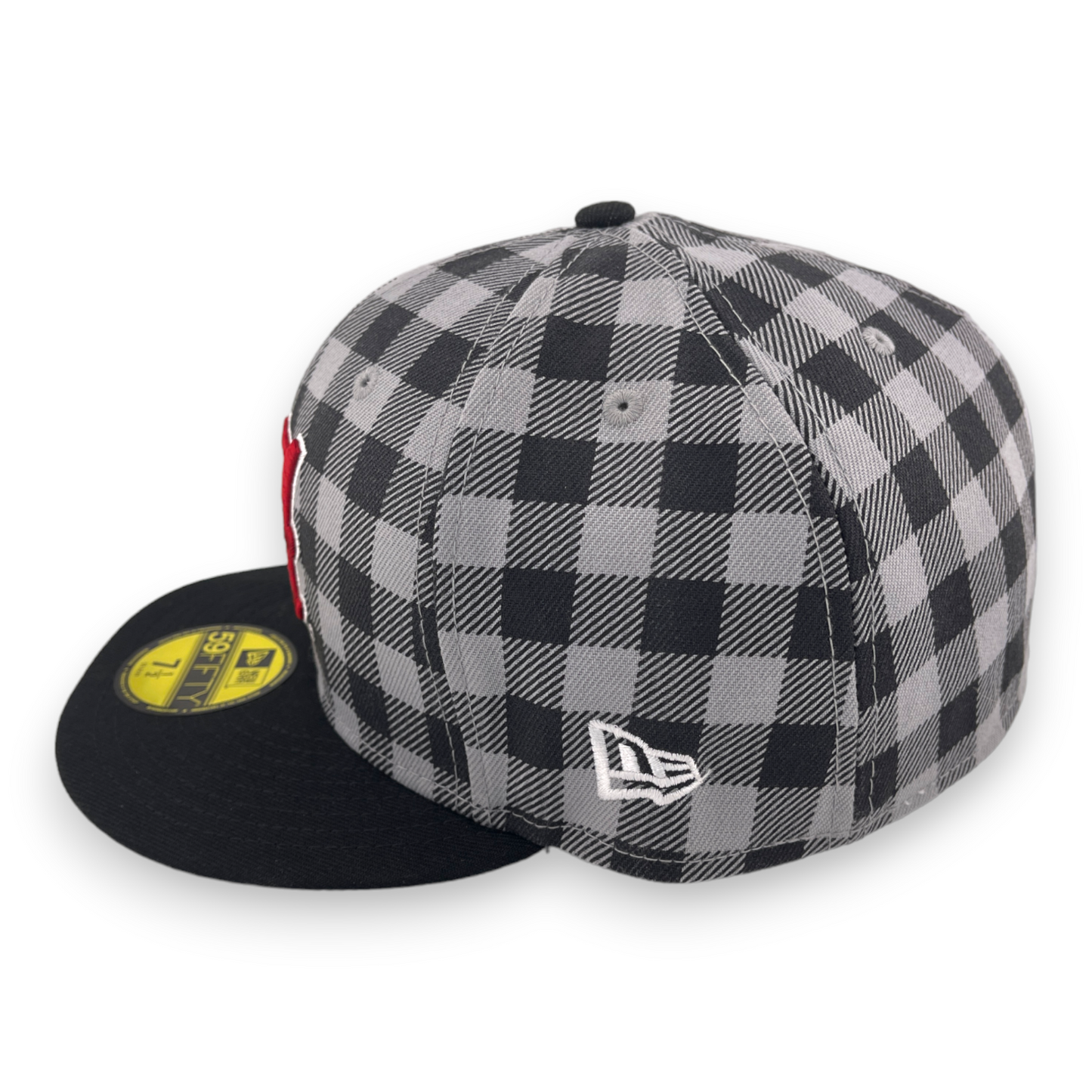 New Era Alabama Crimson Tide Side Patch Plaid Checkered Black/Gray 59FIFTY Hat Cap