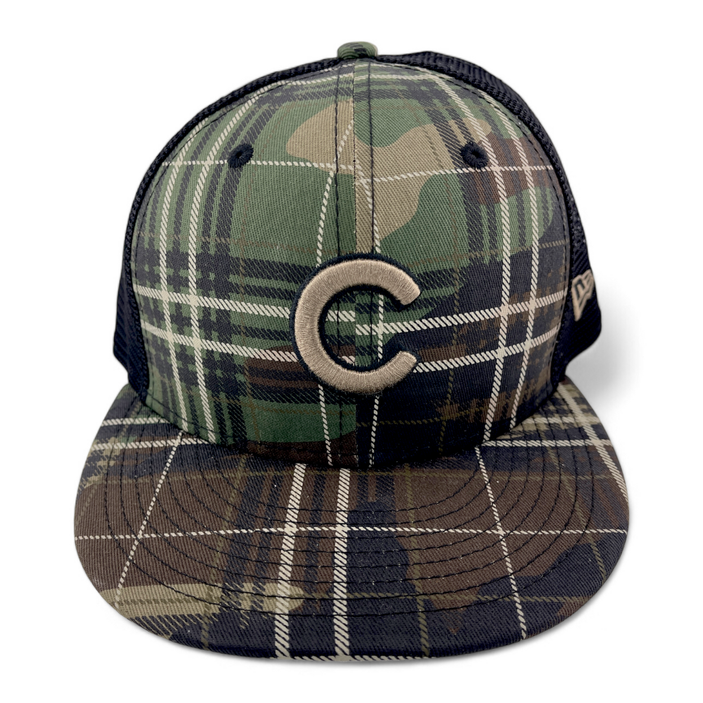 New Era Chicago Cubs MLB Camo Plaid 9FIFTY Mesh Snapback Adjustable Hat Cap