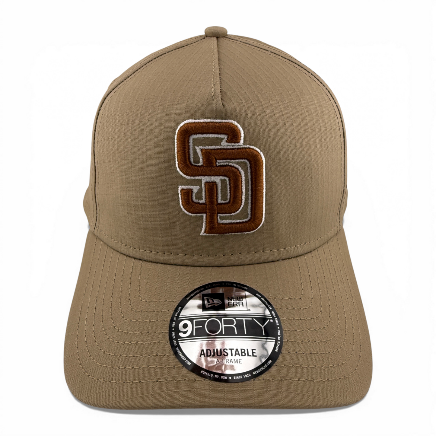 New Era San Diego Padres Khaki Ripstop A-Frame 9Forty Snapback Adjustable Hat