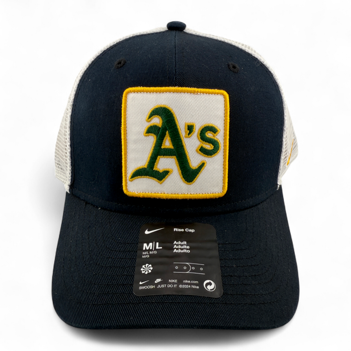 Nike Oakland Athletics A's MLB Rise Cap Structured Trucker Snapback Adjustable