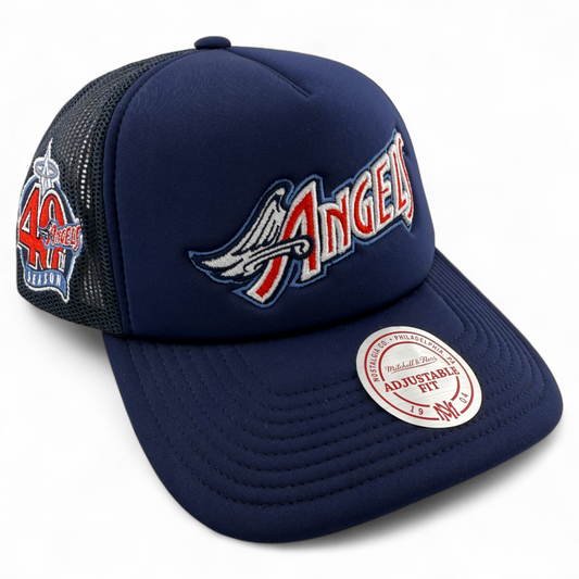 Mitchell & Ness Los Angeles Angels MLB Foam Trucker A-Frame Snapback Adjustable
