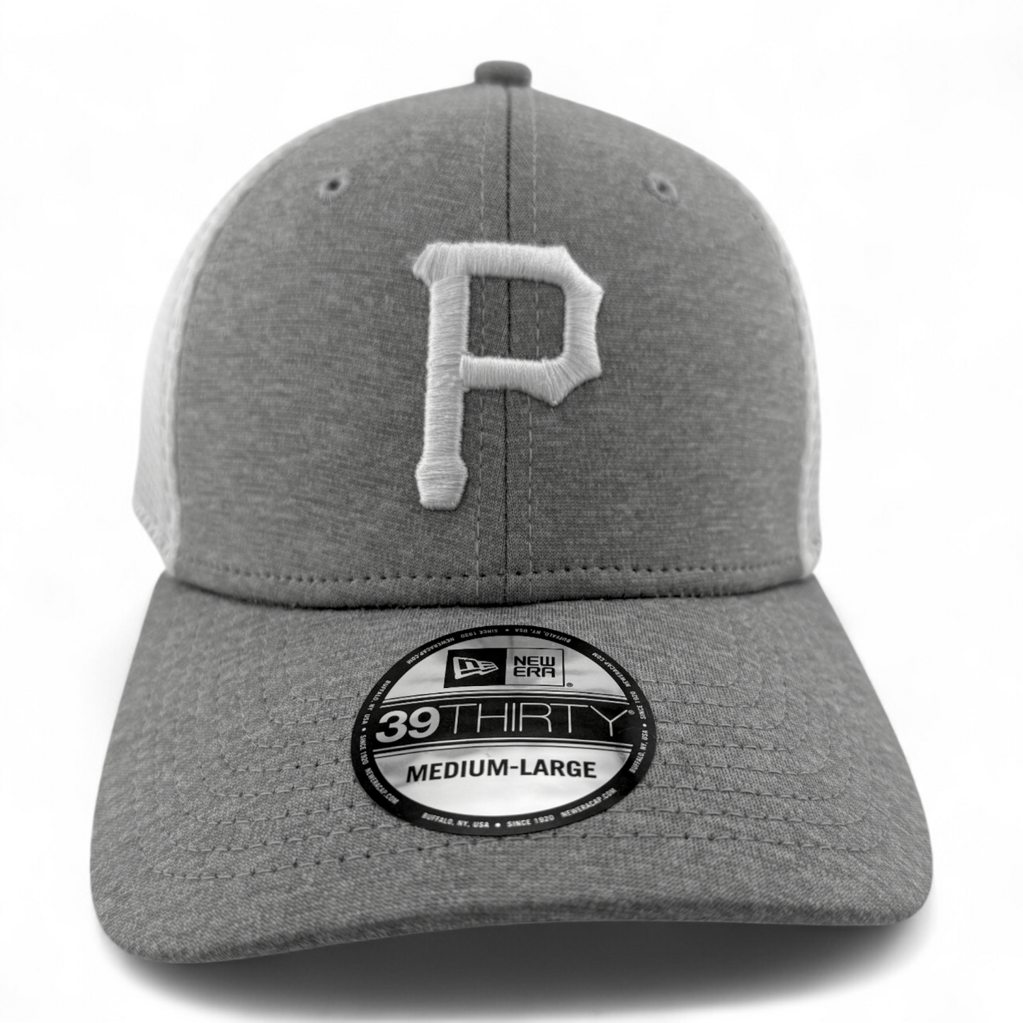 New Era Pittsburgh Pirates MLB Grey/White Neo Mesh 39Thirty Flex Fit Hat Cap
