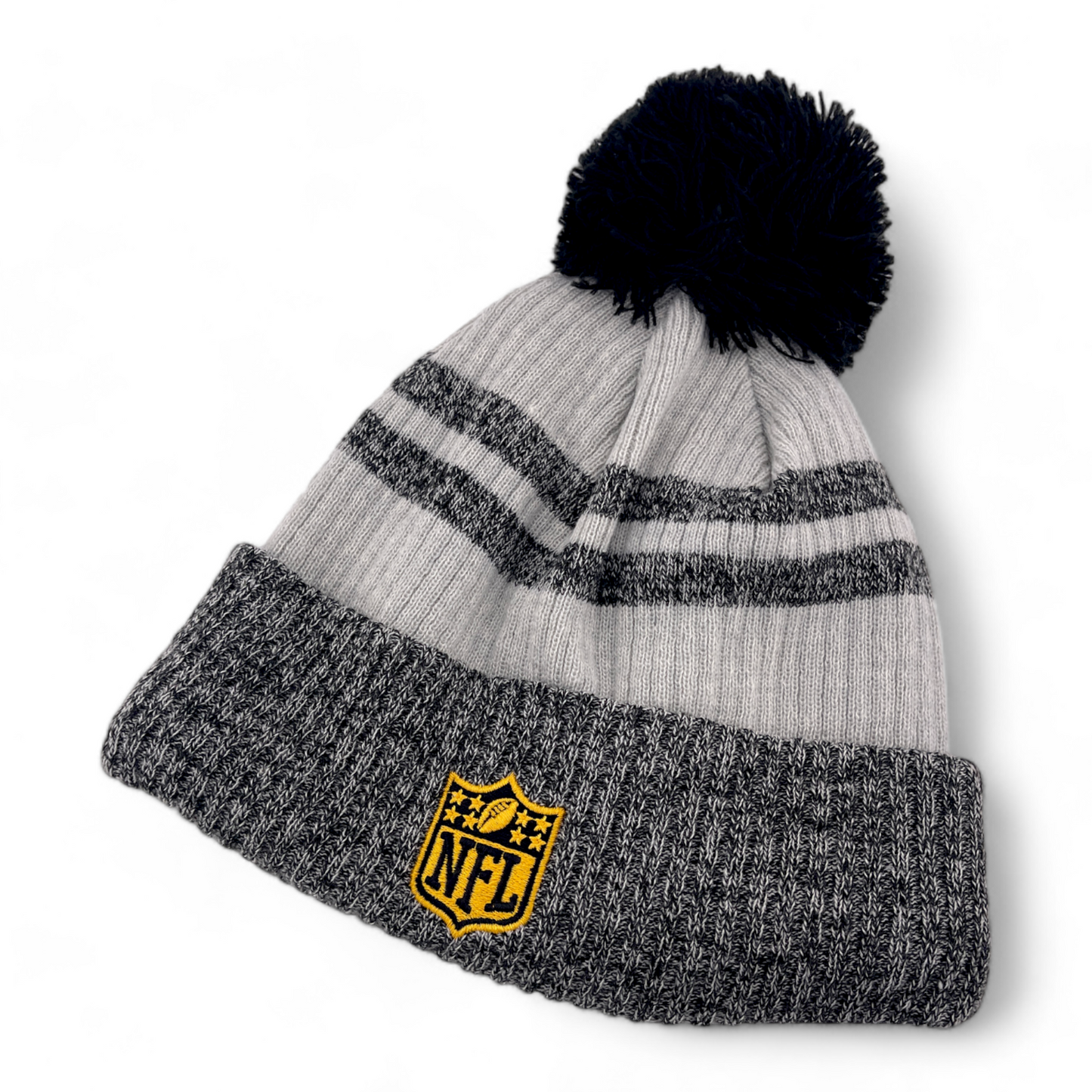 New Era Pittsburgh Steelers NFL Historic Knit Removable Pom Beanie Cuffed Cap