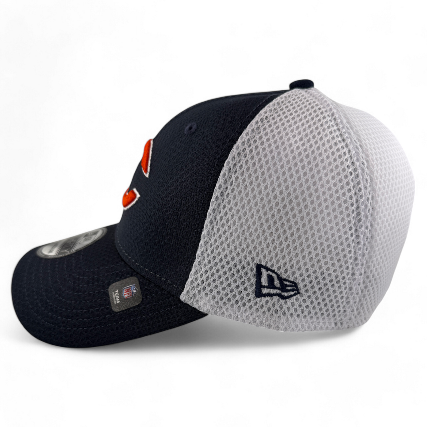 New Era Chicago Bears NFL Hex Navy White Neo Back 39Thirty Flex Fit Hat Cap