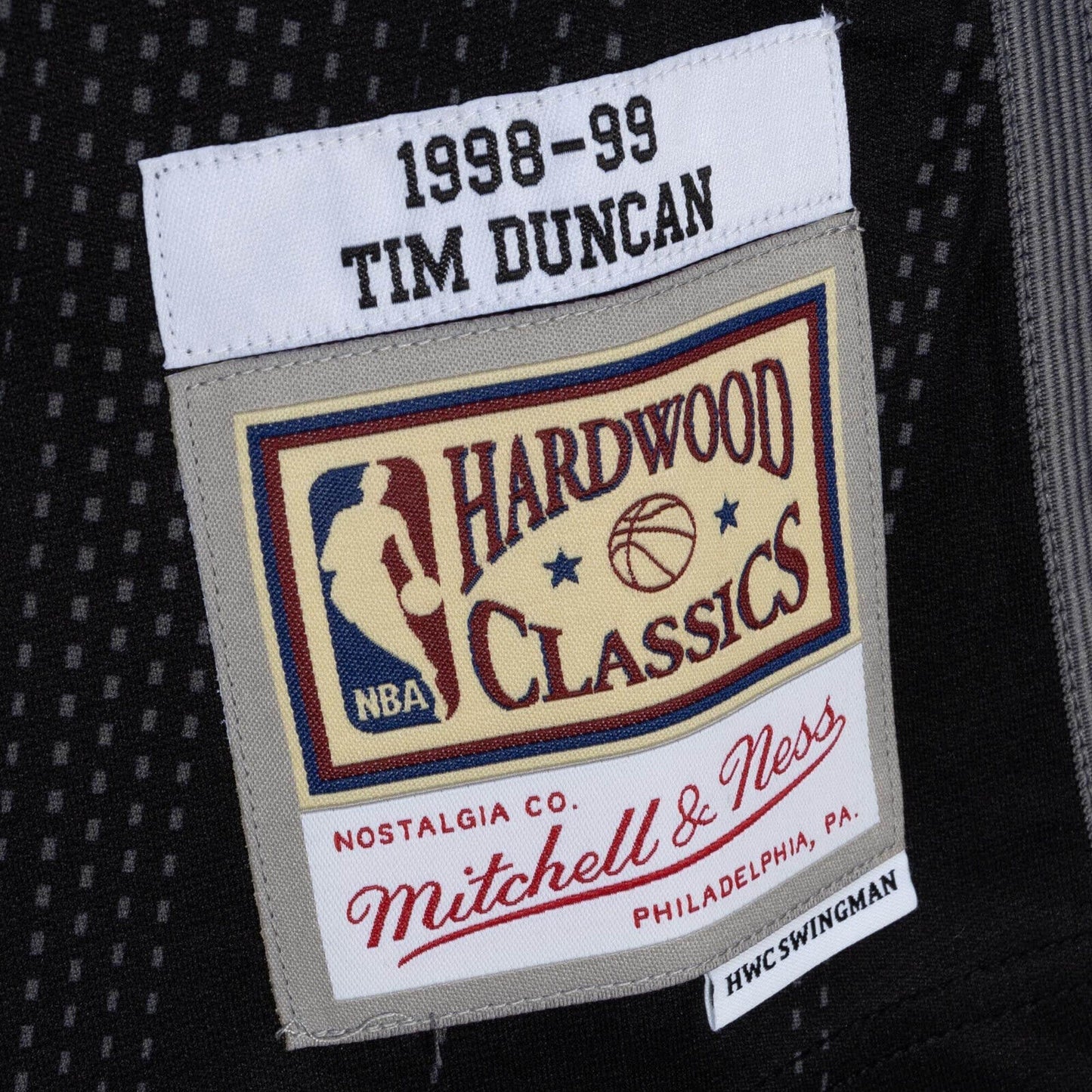 Mitchell & Ness Monochrome Swingman Spurs Jersey 1998 Tim Duncan