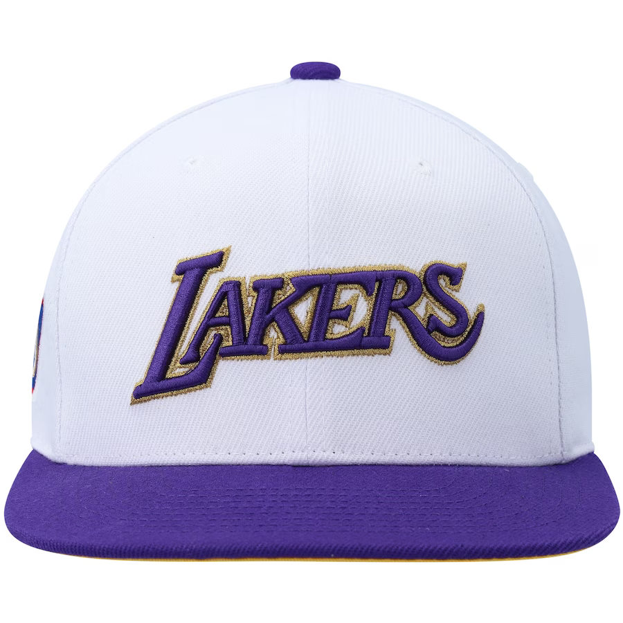 Mitchell & Ness Los Angeles Lakers NBA 50th Anniversary Patch White Snapback Hat