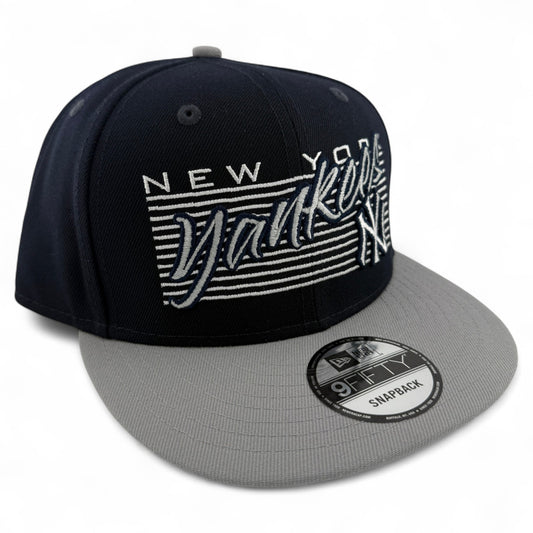 New Era New York Yankees MLB SCript Block Navy 9FIFTY Snapback Adjustable Hat