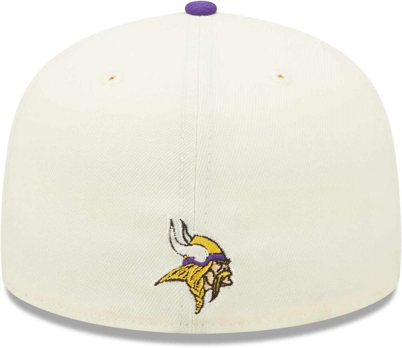 New Era Minnesota Vikings 2022 Sideline NFL Cream 59FIFTY Fitted Hat Cap