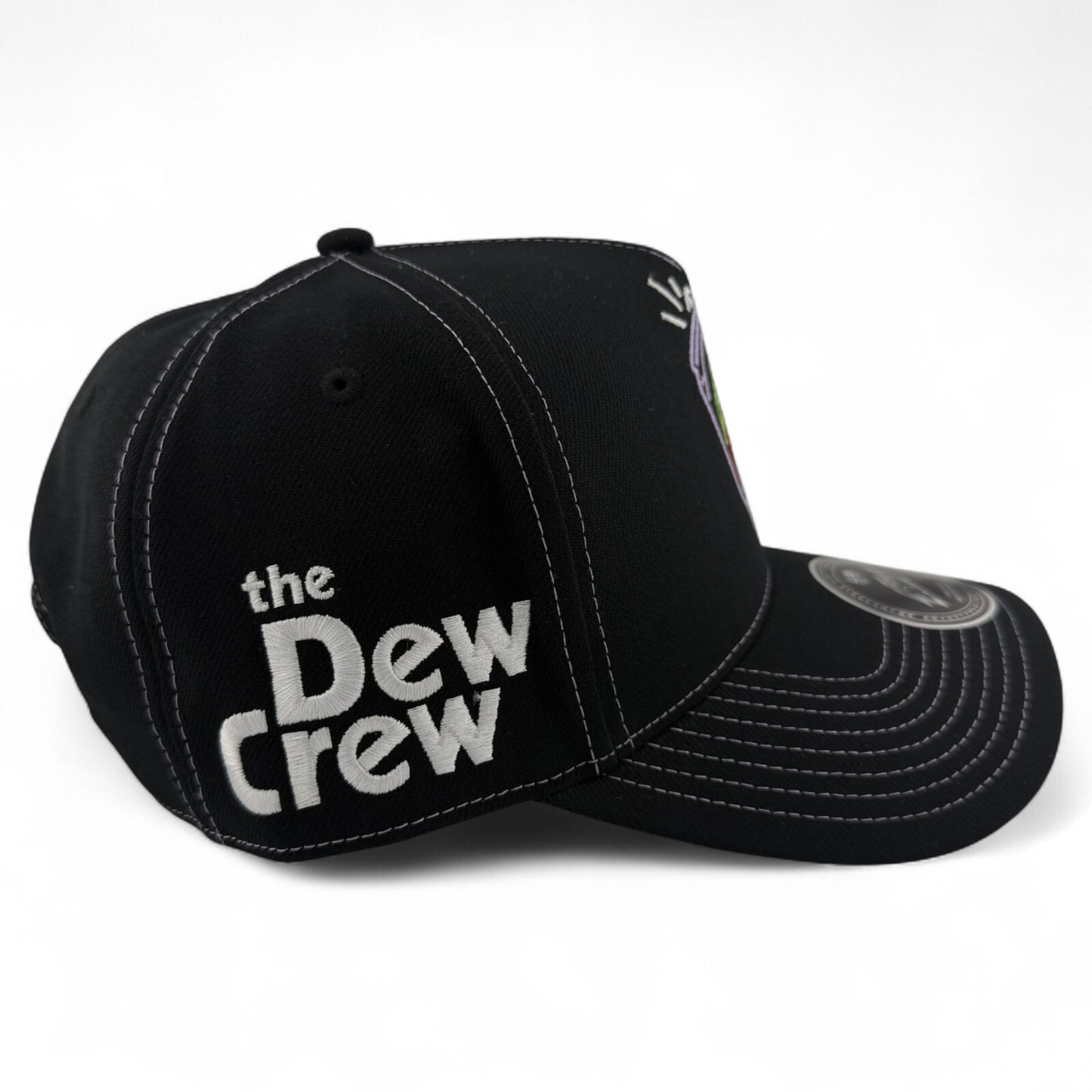 Mountain Dew Pitch Black Lids Exclusive Mtn A-Frame Adjustable Snapback Hat Cap