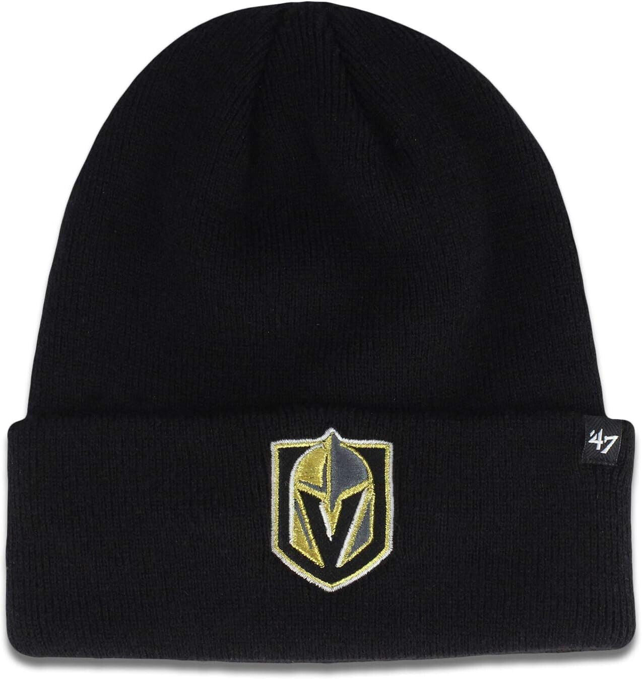 '47 Brand Las Vegas Golden Knights Black Beanie Cuffed Knit Cap Adult One Size