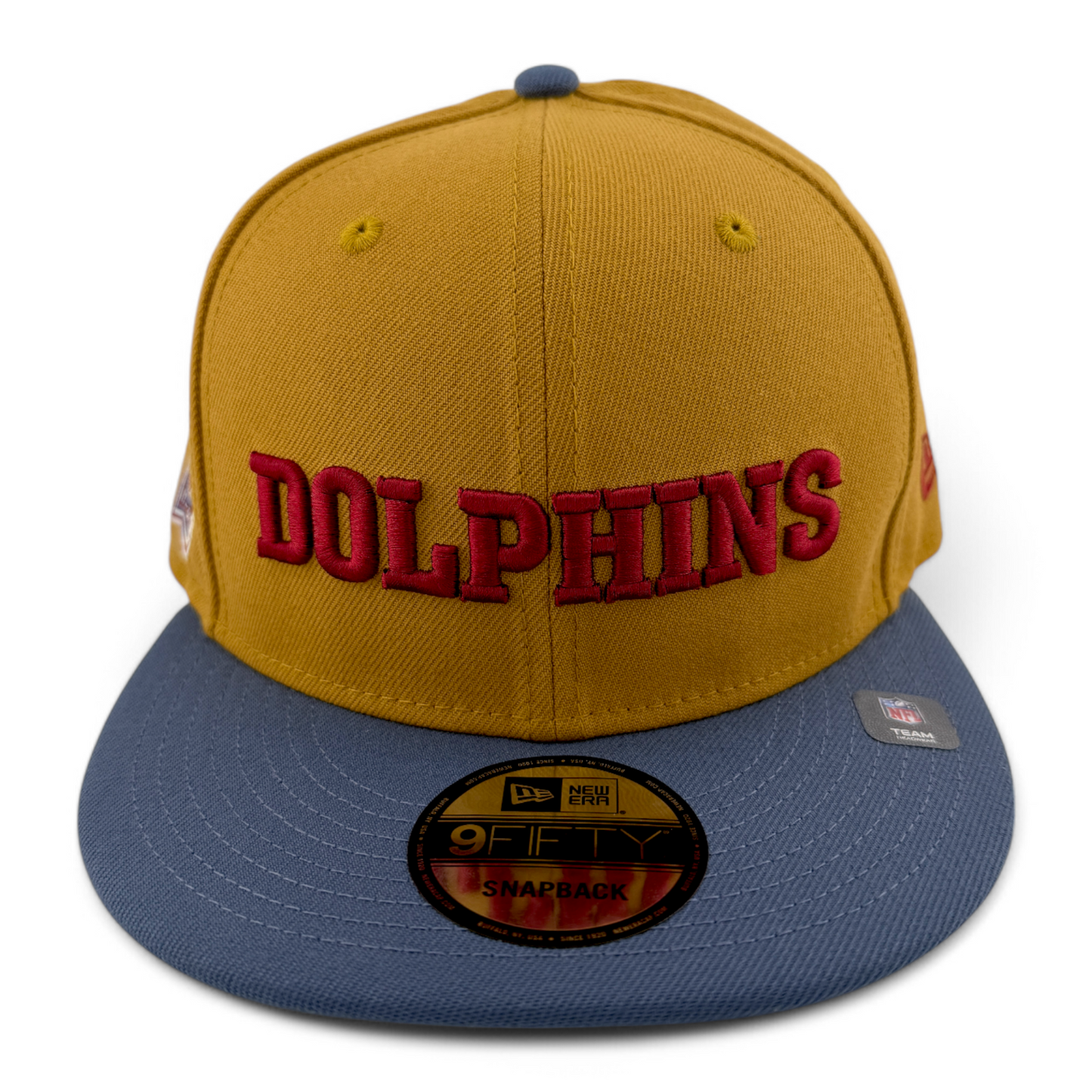 New Era Miami Dolphins NFL Panama Tan 9FIFTY Snapback Adjustable Hat Cap