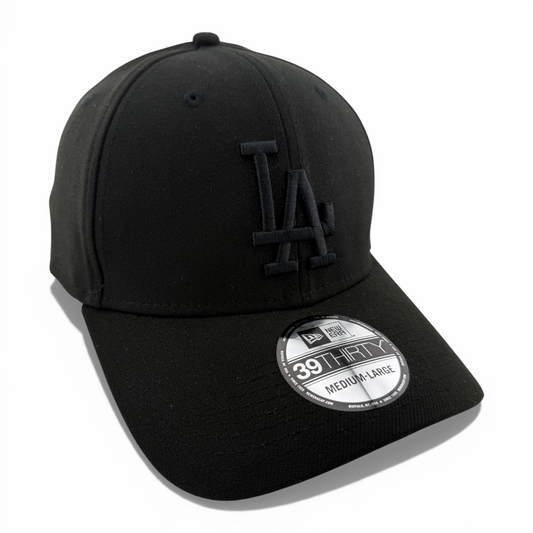 New Era Los Angeles Dodgers MLB All Blackout Blacked Out 39Thirty Flex Fit Hat