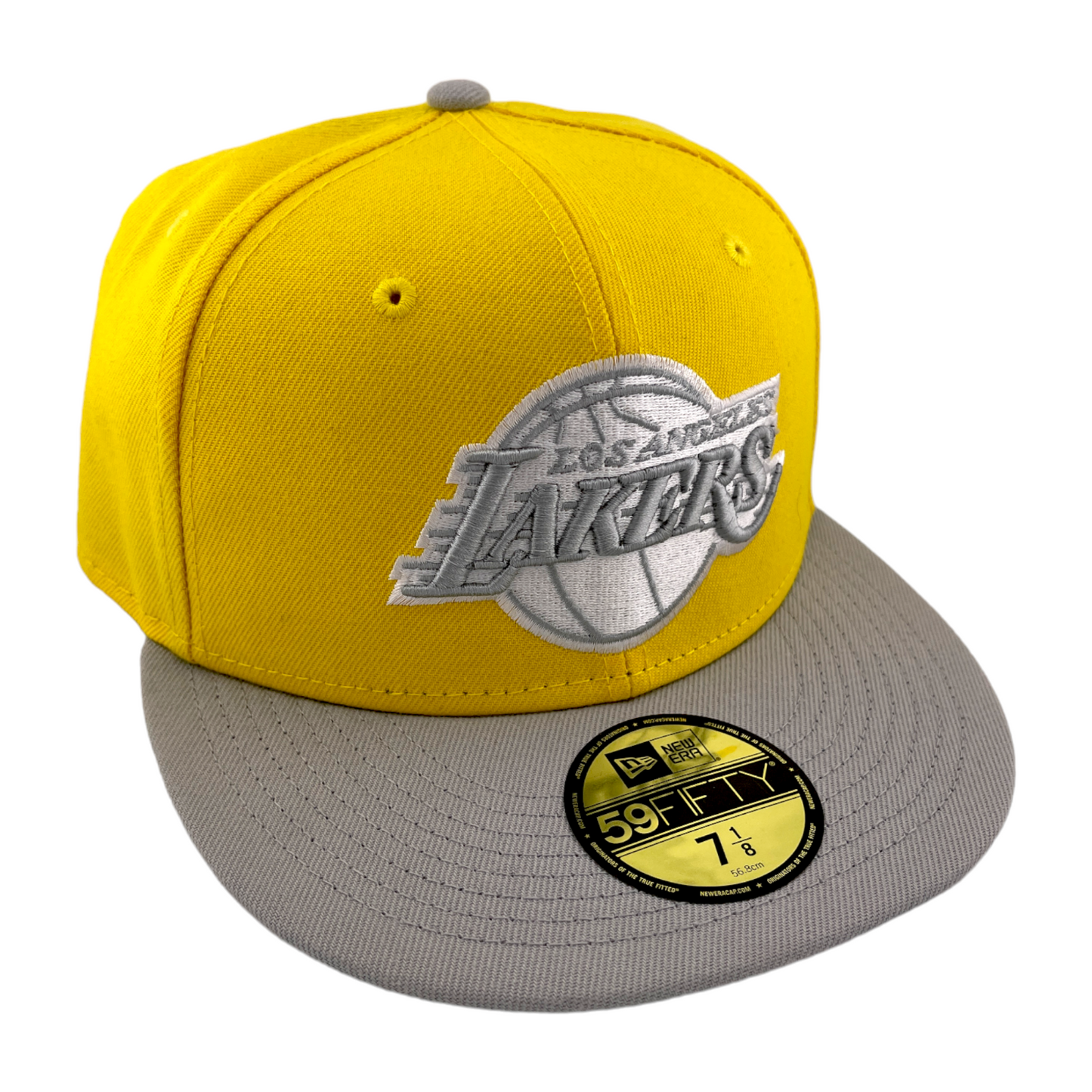 New Era Los Angeles Lakers 2 Tone Color Pack Yellow/Grey UV 59Fifty Fitted Hat Cap